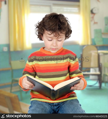 Applied child studying in the classroom