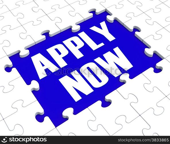 . Apply Now Puzzle Showing Employment Recruitment Or Application