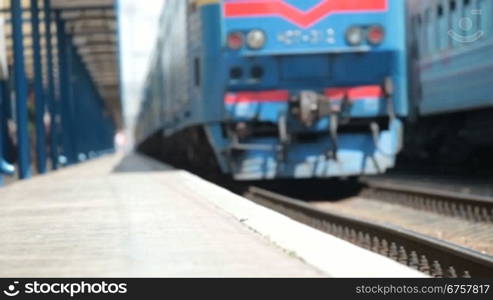 approaching train at the station