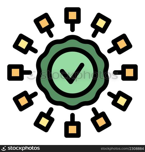 Approved scheme standard icon. Outline approved scheme standard vector icon color flat isolated. Approved scheme standard icon color outline vector