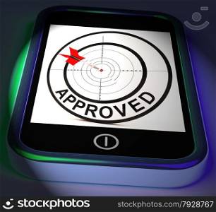 Approved Smartphone Displaying Accepted Authorised Or Endorsed
