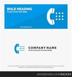 Apps, Call, Dial, Phone SOlid Icon Website Banner and Business Logo Template