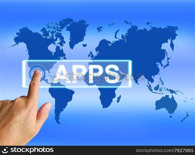 Apps Map Representing Internet and Worldwide Applications