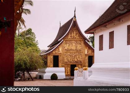 APR 5 Luang Prabang, Laos - Golden Buddha Hall near Main hall of Wat Xieng thong