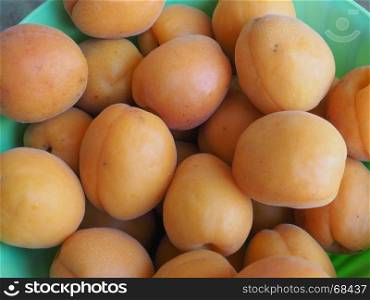 apricot fruit food. orange apricot (Prunus armeniaca) fruit vegetarian food