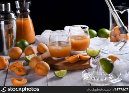 Apricot Margarita - made from freshly made from apricot juice, lime juice and tequila. Enjoy this light, refreshing, summer party cocktail