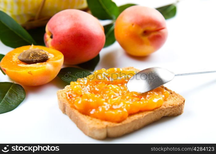 apricots on a white background