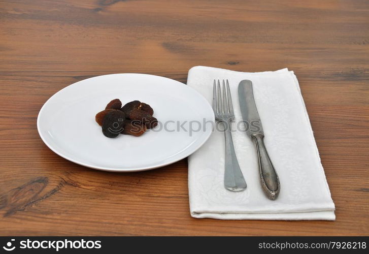 Apricots on plate