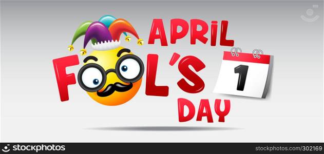 April fool's day, Typography, Colorful, vector illustration.
