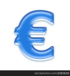 Aqua currency sign isolated on a white background - Euro