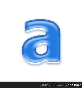 Aqua letter isolated on white background - a