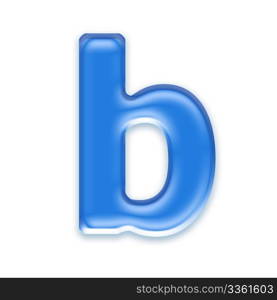 Aqua letter isolated on white background - b