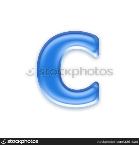 Aqua letter isolated on white background - c