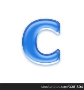Aqua letter isolated on white background - c