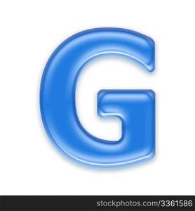 Aqua letter isolated on white background - G