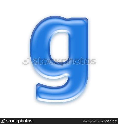 Aqua letter isolated on white background - g