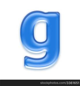 Aqua letter isolated on white background - g
