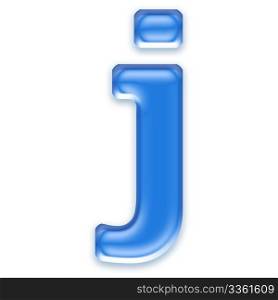 Aqua letter isolated on white background - j