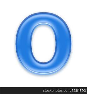 Aqua letter isolated on white background - O