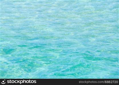 Aquamarine sea flowing water surface with waves and some bottom view. Abstract background pattern.