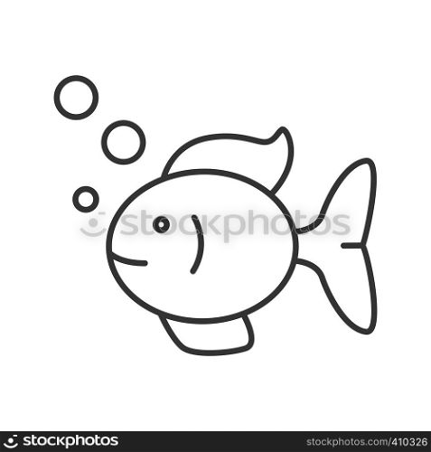 Aquarium fish linear icon. Thin line illustration. Fishkeeping. Fishbowl pet. Contour symbol. Vector isolated outline drawing. Aquarium fish linear icon