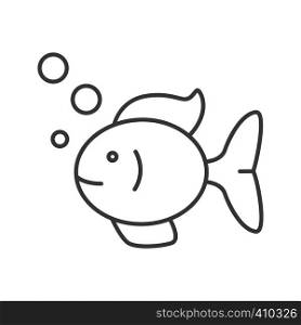 Aquarium fish linear icon. Thin line illustration. Fishkeeping. Fishbowl pet. Contour symbol. Vector isolated outline drawing. Aquarium fish linear icon