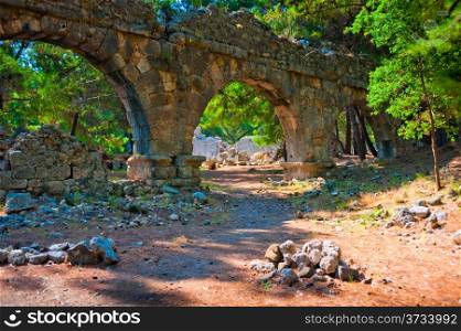Aqueduct ruins in the ancient city of Phaselis