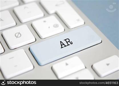 AR written on a keyboard