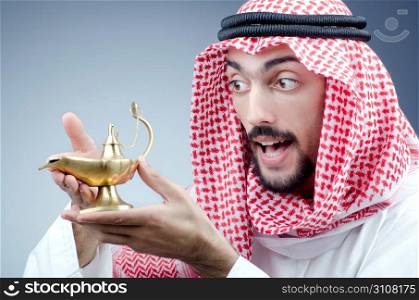Arab and ancient golden lamp