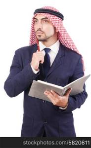 Arab businessman isolated on the white