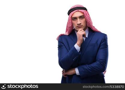 Arab businessman isolated on the white background