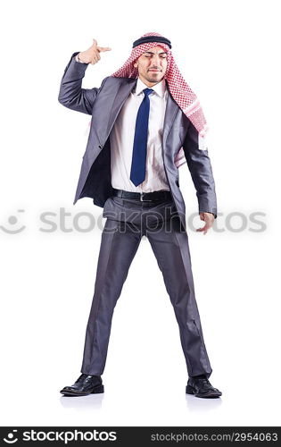 Arab businessman isolated on white