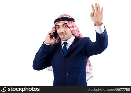 Arab businessman isolated on white