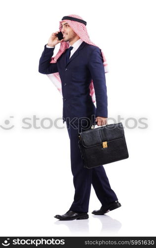 Arab businessman isolated on white