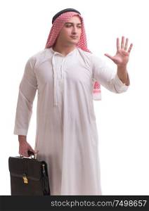 Arab businessman isolated on white background. The arab businessman isolated on white background