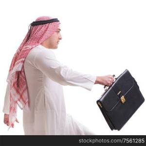 Arab businessman isolated on white background. The arab businessman isolated on white background