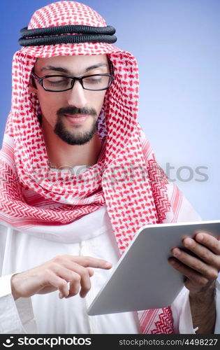 Arab businessman with tablet computer