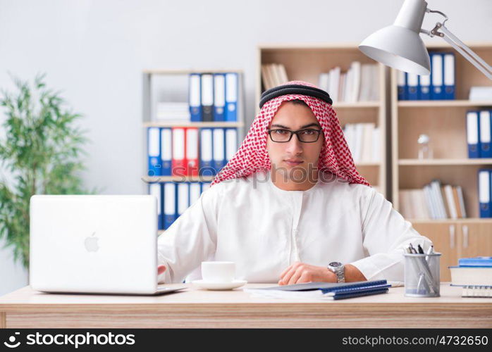 Arab businessman working in the office