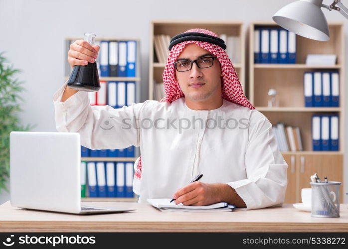 Arab businessman working in the office