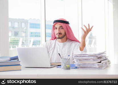 Arab businessman working in the office