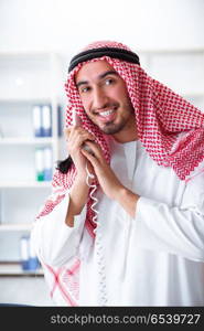 Arab businessman working in the office