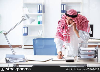 Arab businessman working in the office