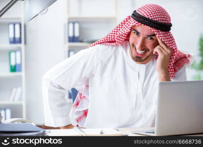 Arab businessman working in the office