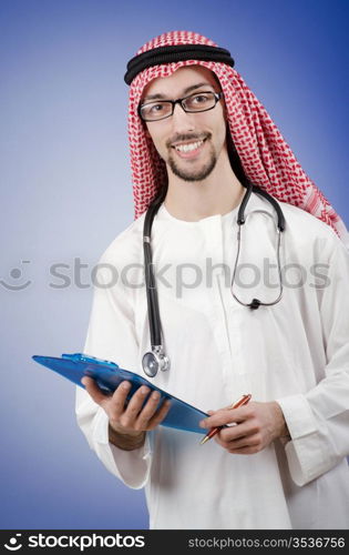 Arab doctor in studio shooting