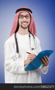 Arab doctor in studio shooting