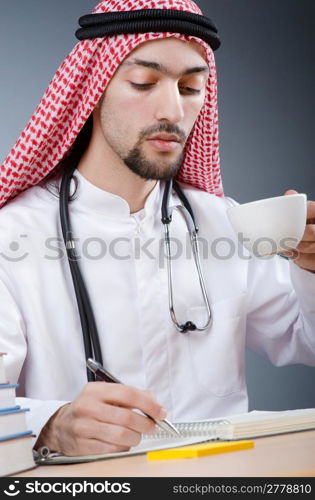 Arab doctor working in hospital