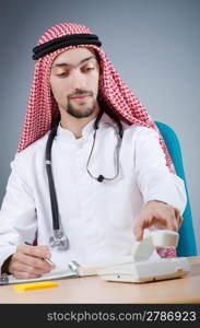 Arab doctor working in hospital