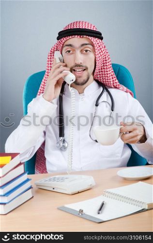 Arab doctor working in hospital