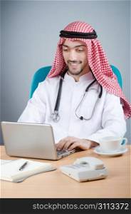 Arab doctor working in hospital