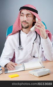 Arab doctor working in hospital